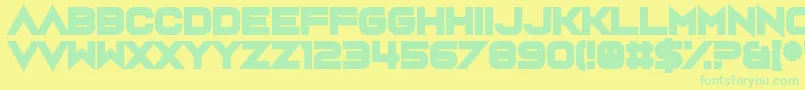 Czcionka Rumutocu – zielone czcionki na żółtym tle