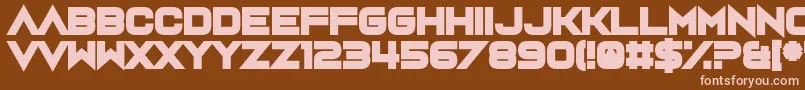 Czcionka Rumutocu – różowe czcionki na brązowym tle