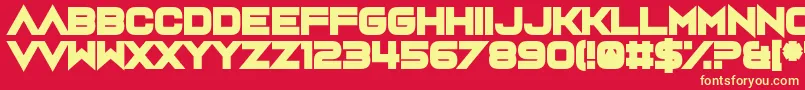 Rumutocu Font – Yellow Fonts on Red Background