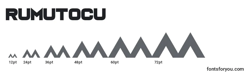 Размеры шрифта Rumutocu
