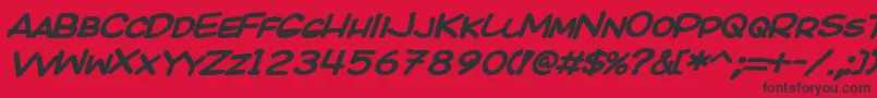 Kicobi Font – Black Fonts on Red Background