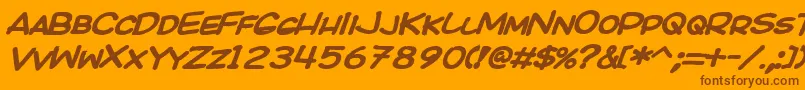 Kicobi Font – Brown Fonts on Orange Background