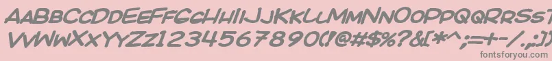 Kicobi Font – Gray Fonts on Pink Background