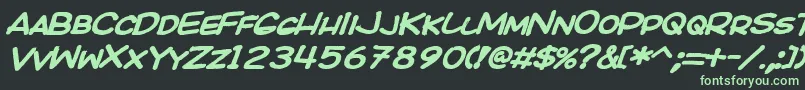 Kicobi Font – Green Fonts on Black Background