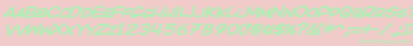 Kicobi Font – Green Fonts on Pink Background