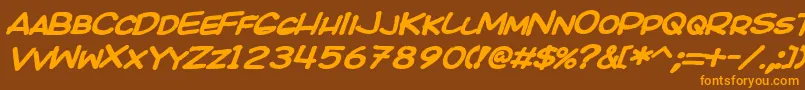 Kicobi Font – Orange Fonts on Brown Background
