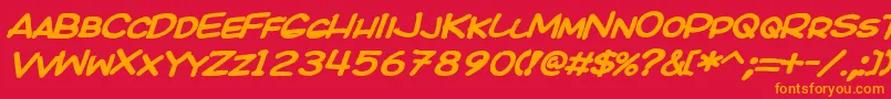 Kicobi Font – Orange Fonts on Red Background