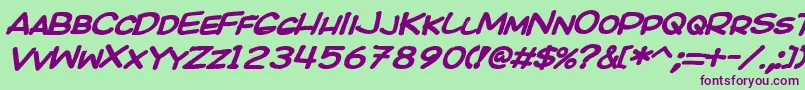Kicobi Font – Purple Fonts on Green Background