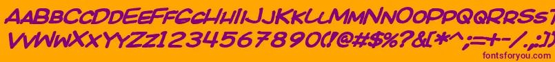Kicobi Font – Purple Fonts on Orange Background