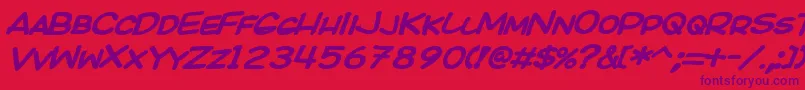 Kicobi Font – Purple Fonts on Red Background
