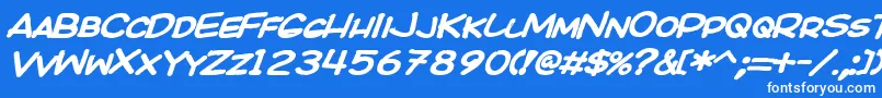 Kicobi Font – White Fonts on Blue Background