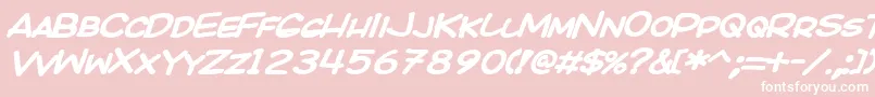 Kicobi Font – White Fonts on Pink Background