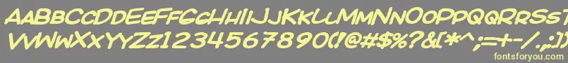 Kicobi Font – Yellow Fonts on Gray Background