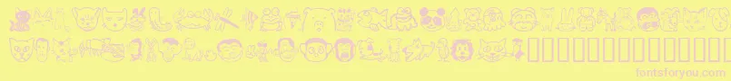 Sakabe Font – Pink Fonts on Yellow Background