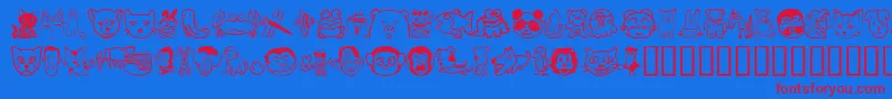 Sakabe-fontti – punaiset fontit sinisellä taustalla