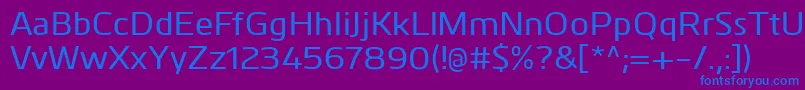 フォントKuroMedium – 紫色の背景に青い文字