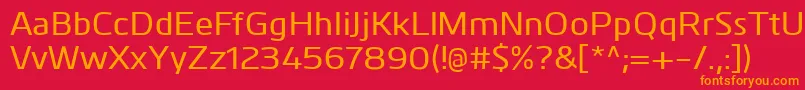 フォントKuroMedium – 赤い背景にオレンジの文字