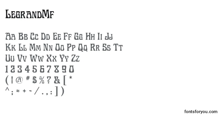 A fonte LegrandMf – alfabeto, números, caracteres especiais