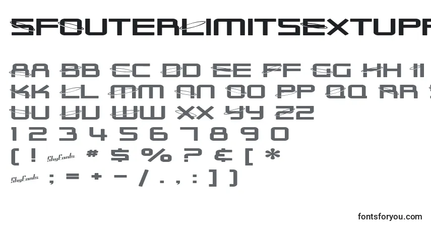 SfOuterLimitsExtuprightフォント–アルファベット、数字、特殊文字