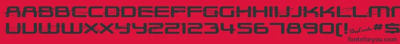SfOuterLimitsExtupright Font – Black Fonts on Red Background