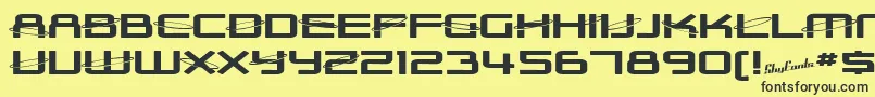 フォントSfOuterLimitsExtupright – 黒い文字の黄色い背景