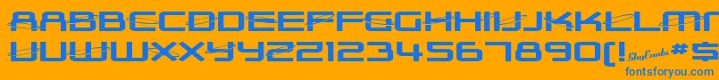 SfOuterLimitsExtupright Font – Blue Fonts on Orange Background