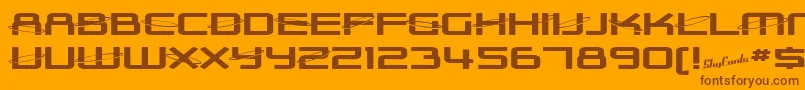 SfOuterLimitsExtupright-fontti – ruskeat fontit oranssilla taustalla