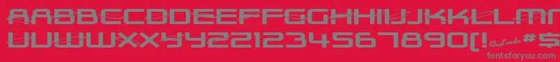Шрифт SfOuterLimitsExtupright – серые шрифты на красном фоне