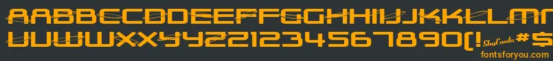 SfOuterLimitsExtupright Font – Orange Fonts on Black Background