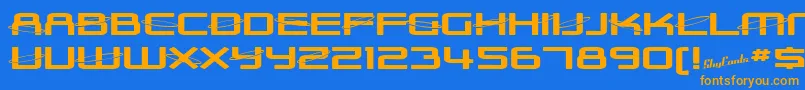 Czcionka SfOuterLimitsExtupright – pomarańczowe czcionki na niebieskim tle