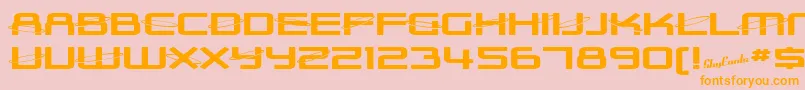 Fonte SfOuterLimitsExtupright – fontes laranjas em um fundo rosa
