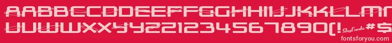 SfOuterLimitsExtupright Font – Pink Fonts on Red Background