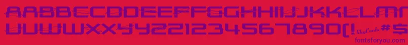 SfOuterLimitsExtupright Font – Purple Fonts on Red Background