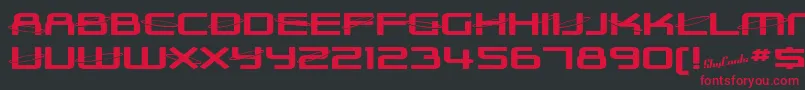 SfOuterLimitsExtupright Font – Red Fonts on Black Background