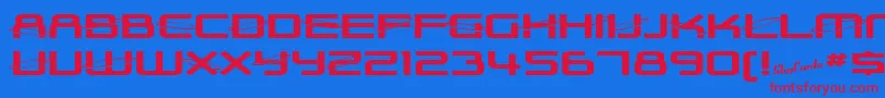 SfOuterLimitsExtupright Font – Red Fonts on Blue Background