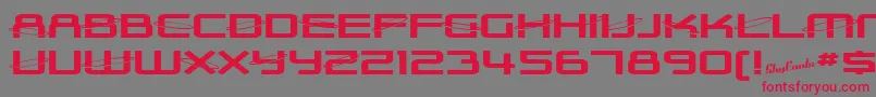 SfOuterLimitsExtupright-Schriftart – Rote Schriften auf grauem Hintergrund