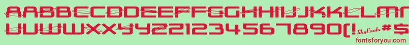 フォントSfOuterLimitsExtupright – 赤い文字の緑の背景