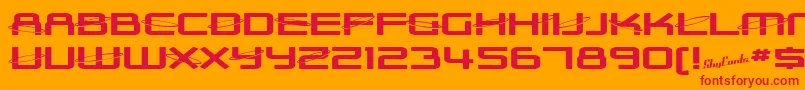 SfOuterLimitsExtupright Font – Red Fonts on Orange Background