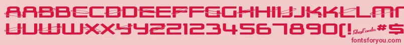 Шрифт SfOuterLimitsExtupright – красные шрифты на розовом фоне