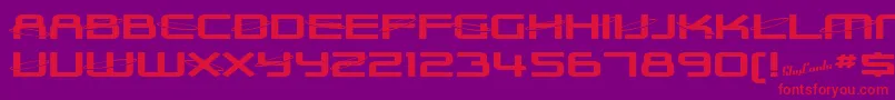SfOuterLimitsExtupright Font – Red Fonts on Purple Background