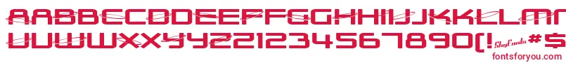 SfOuterLimitsExtupright Font – Red Fonts on White Background