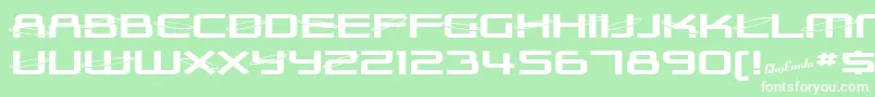 Fonte SfOuterLimitsExtupright – fontes brancas em um fundo verde