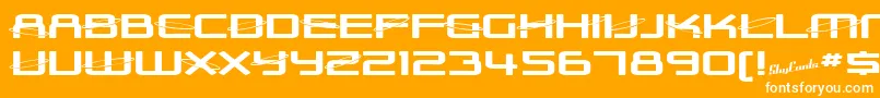 SfOuterLimitsExtupright Font – White Fonts on Orange Background