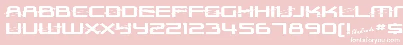 SfOuterLimitsExtupright-Schriftart – Weiße Schriften auf rosa Hintergrund