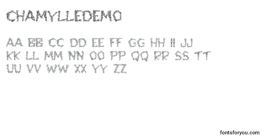 Шрифт Chamylledemo – алфавит, цифры, специальные символы