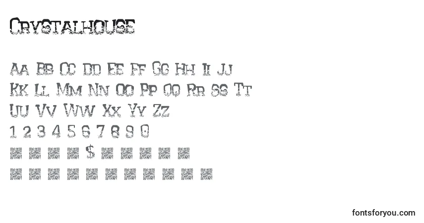 Schriftart Crystalhouse – Alphabet, Zahlen, spezielle Symbole
