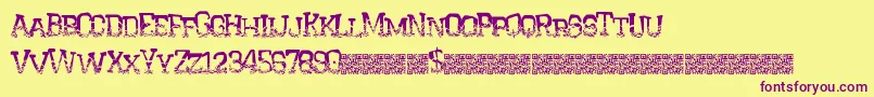 Crystalhouse Font – Purple Fonts on Yellow Background