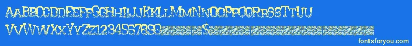 Crystalhouse Font – Yellow Fonts on Blue Background