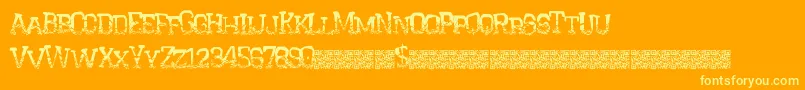 Crystalhouse Font – Yellow Fonts on Orange Background