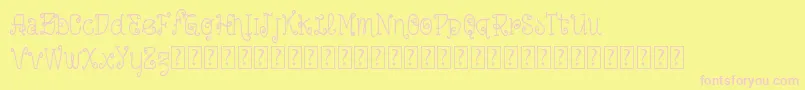 VtksLoveIsEverything-fontti – vaaleanpunaiset fontit keltaisella taustalla